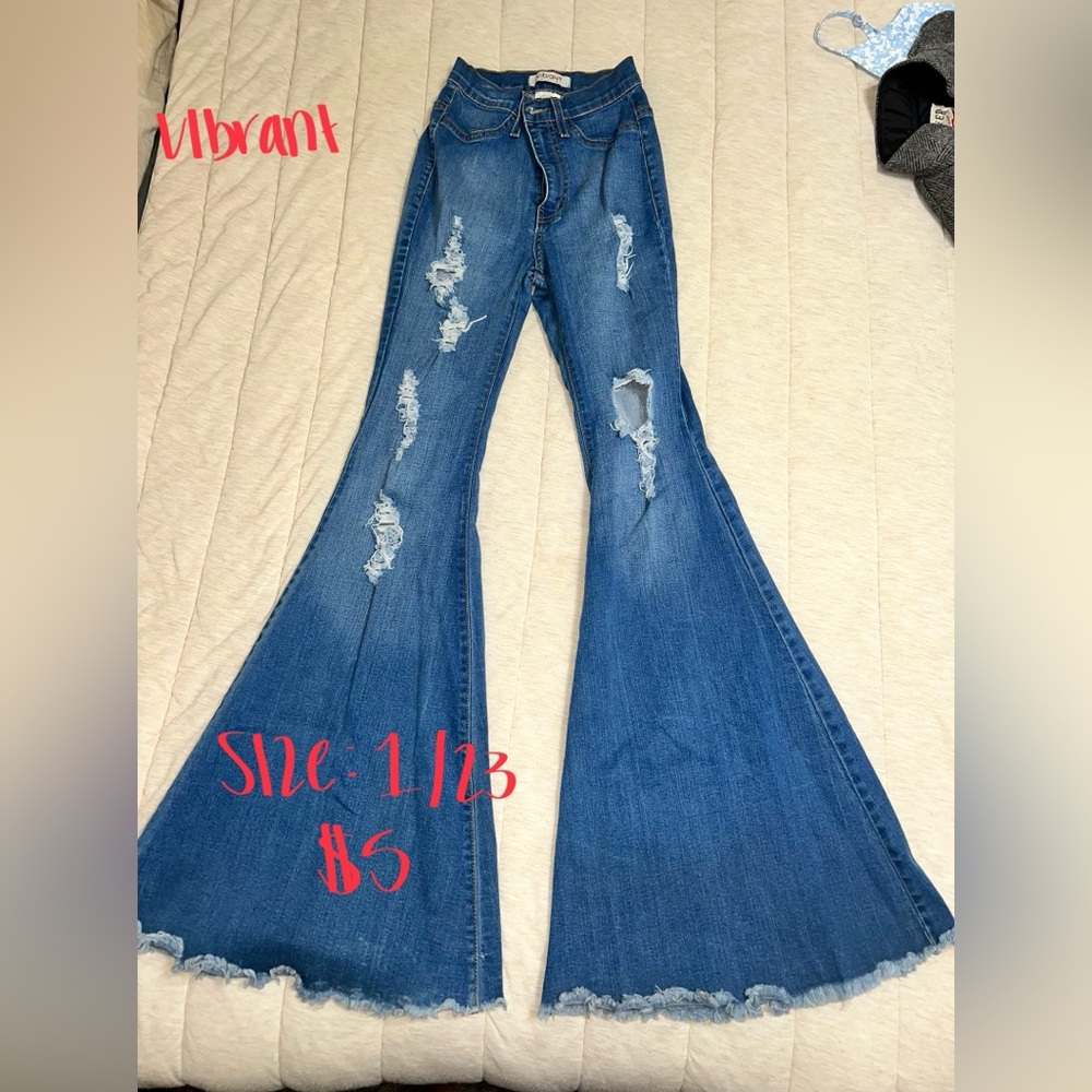 Vibrant Blue Flare Jeans